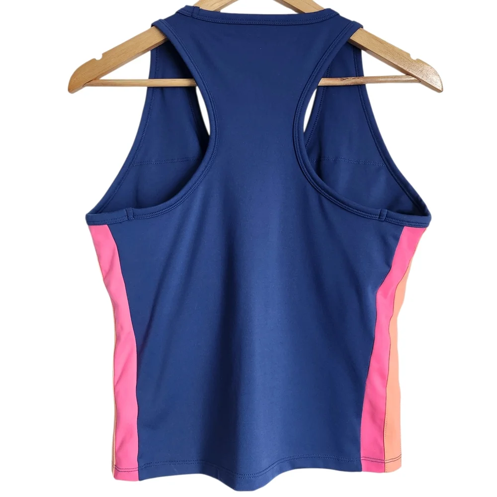 Lilly Pulitzer Blue Tank Top with Pink and Orange Stripes - Picture 6 of 8